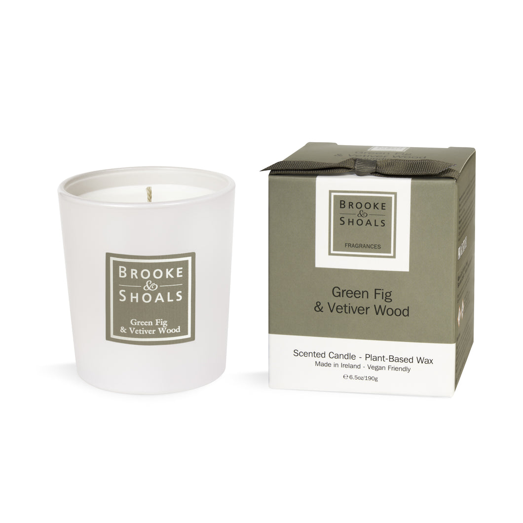 Green Fig & Vetiver Wood Candle Brooke & Shoals