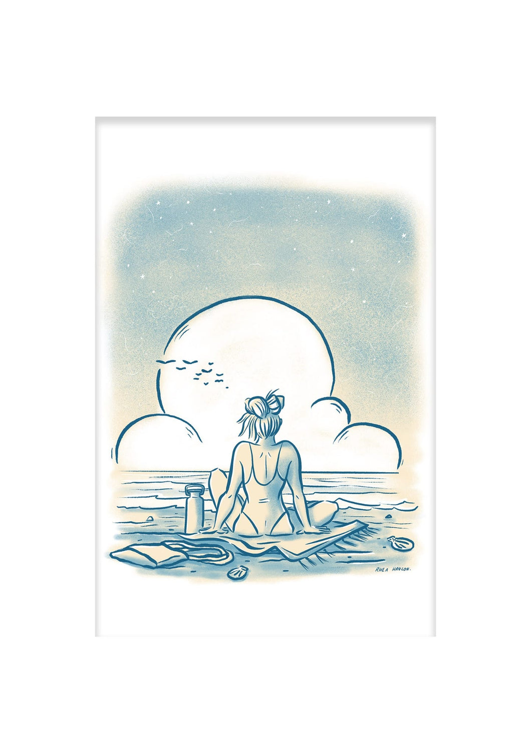 Beach Chilling A5 Mounted Print