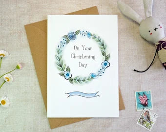 On your christening day card