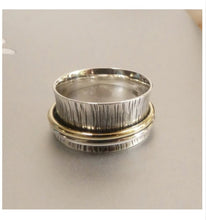 Load image into Gallery viewer, Organic textured sterling silver stress ring size 7
