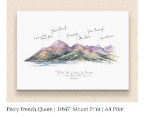 Mourne Mountains Percy French 10x8 Mounted Print