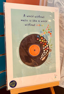 A world without music A4 print